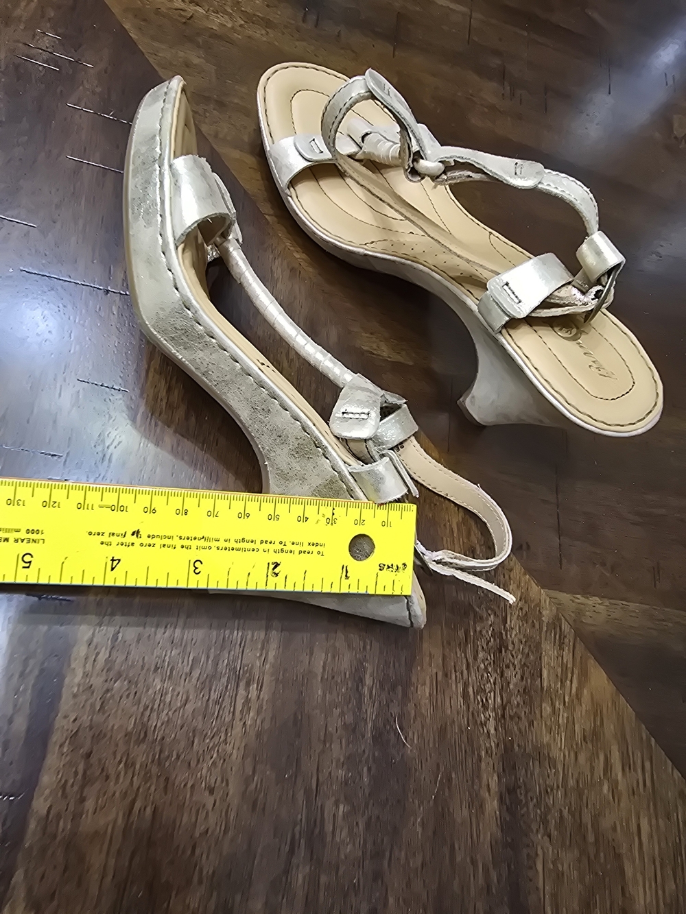 Born Metallic Gold T-Strap Mid Heel Sandal - Picture 4 of 10